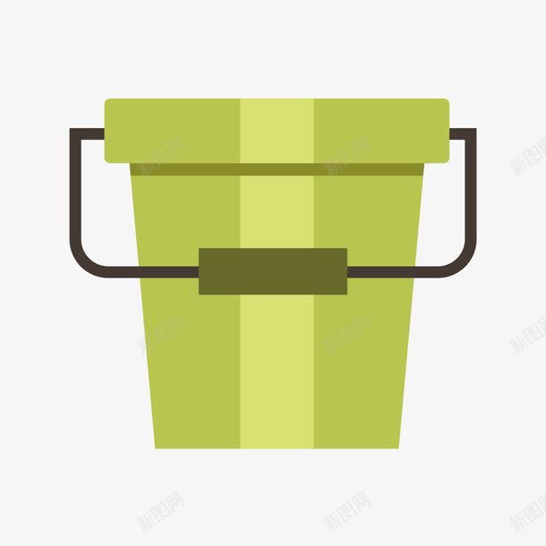 卡通绿色小桶png免抠素材_新图网 https://ixintu.com 卡通水桶 矢量小桶 绿色小桶