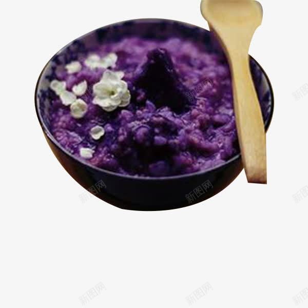 紫薯粥png免抠素材_新图网 https://ixintu.com 产品实物 木勺 花瓣