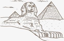 手绘风埃及狮身人面像矢量图素材