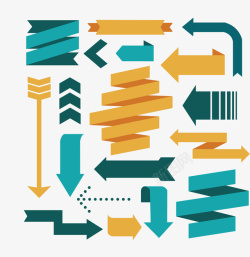简易飘带扁平化飘带箭头矢量图高清图片