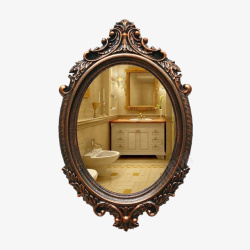 创意复古浴室镜子素材