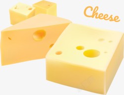 黄色简约奶酪装饰图案素材
