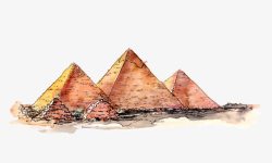 陵墓手绘埃及金字塔高清图片