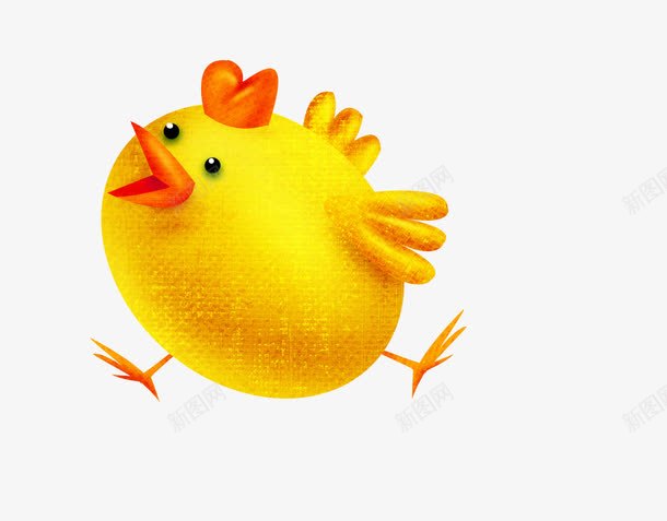 橙色卡通小鸡png免抠素材_新图网 https://ixintu.com 卡通小鸡 小鸡 橙色小鸡