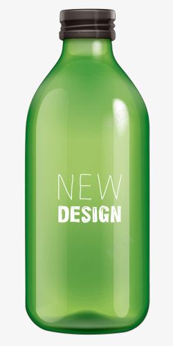 质感玻璃瓶绿色瓶子高清图片
