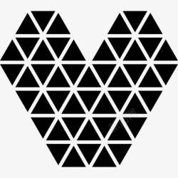 三角心心脏由小三角形状图标高清图片