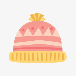 冬季粉色毛线帽子素材