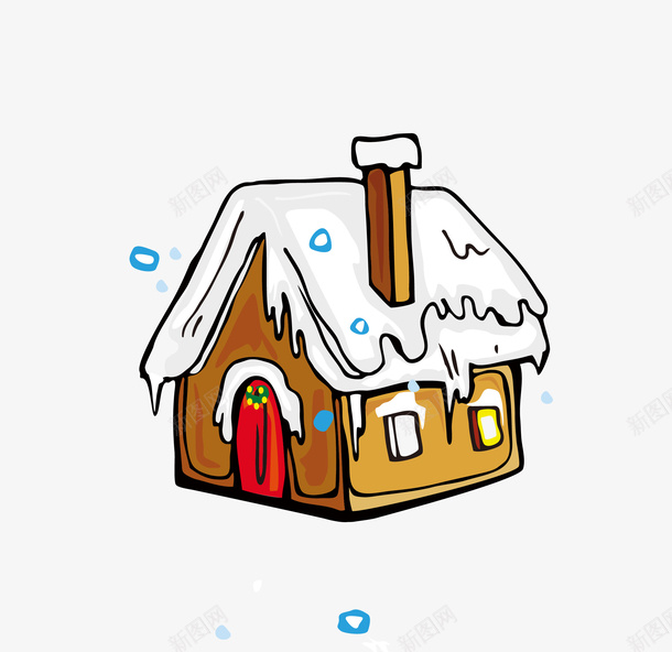 卡通手绘美丽的雪屋png免抠素材_新图网 https://ixintu.com 创意 动漫动画 卡通手绘 房子 房屋 美丽的雪屋