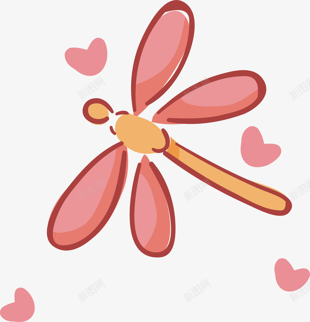 手绘蜻蜓png免抠素材_新图网 https://ixintu.com 动物 动物插画 卡通动物 可爱动物 小动物 手绘 蜻蜓