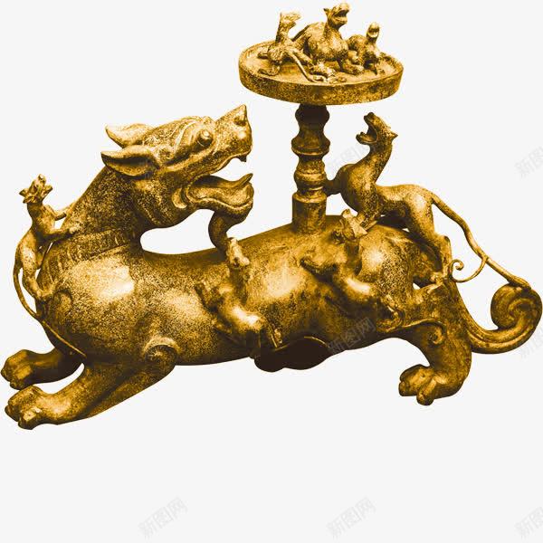 貔貅png免抠素材_新图网 https://ixintu.com 中国风 动物雕像 貔貅 铜制 麒麟