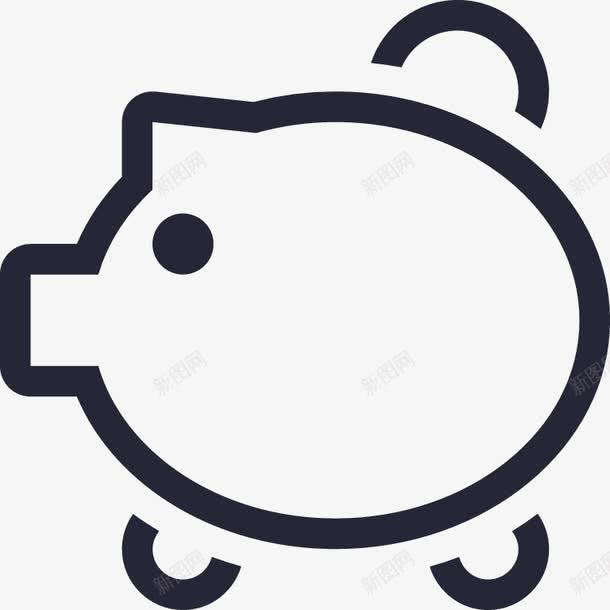 存钱猪图标png_新图网 https://ixintu.com 存钱猪