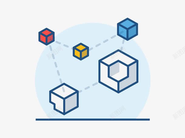 正方形装饰png免抠素材_新图网 https://ixintu.com 正方体 立体 蓝色 装饰