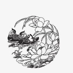 鸳鸯戏水素材