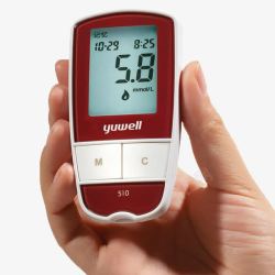 血糖测手拿红色血糖测量仪高清图片