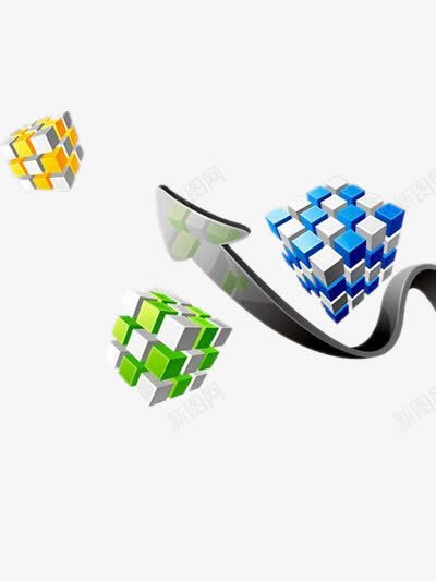商务png免抠素材_新图网 https://ixintu.com 商务 箭头 素材 金融 魔方