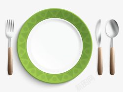 元素绿色环保餐盘素材