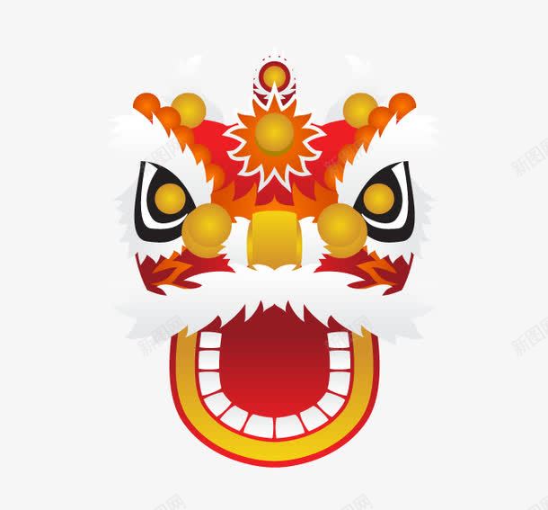 金狮头png免抠素材_新图网 https://ixintu.com 中国风 狮头元素 舞狮元素 金狮素材