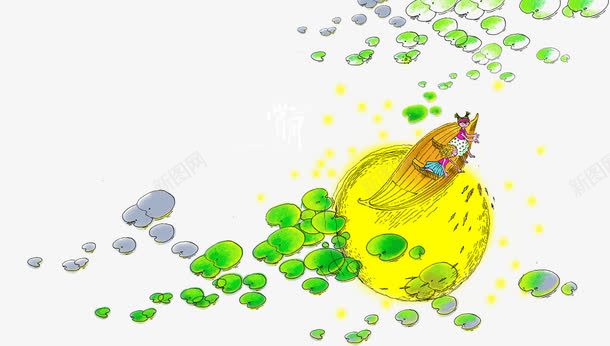 中秋赏月卡通水彩画png免抠素材_新图网 https://ixintu.com 中秋赏月 免费png素材 卡通水彩画