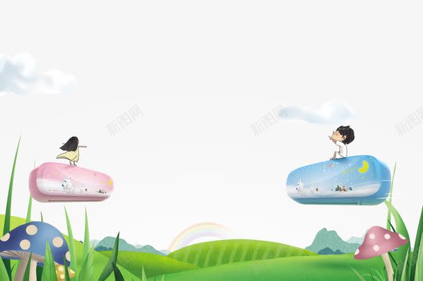 儿童空调海报psd免抠素材_新图网 https://ixintu.com 促销素材 海报 空调海报 美的儿童空调