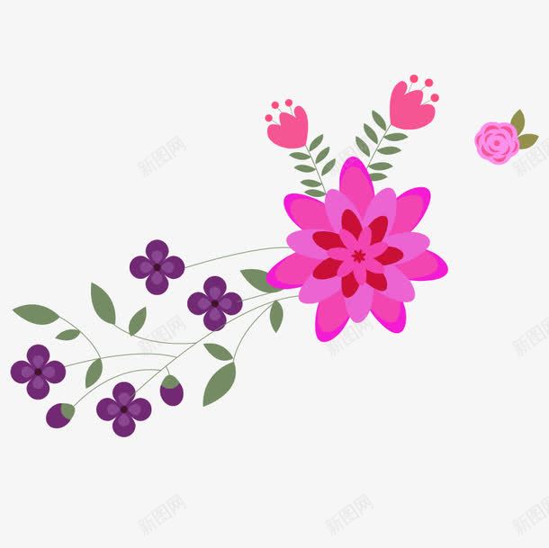 蔷薇花png免抠素材_新图网 https://ixintu.com 素材 紫色 花朵 蔷薇