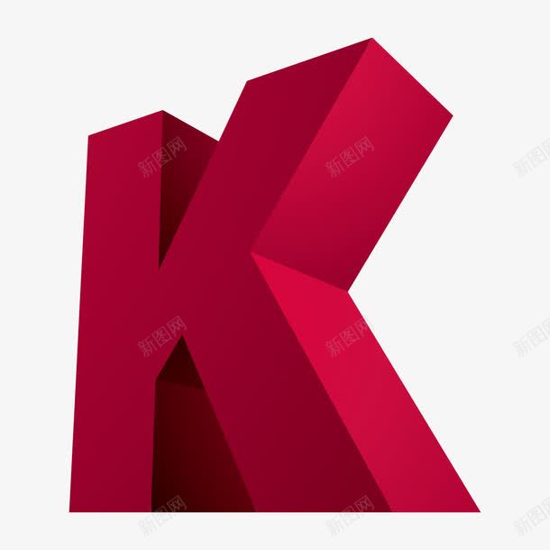 3D英语字母Kpng免抠素材_新图网 https://ixintu.com 3D 3D英语字母K K 字母K 立体 红色 英语