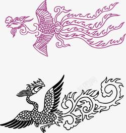 龙凤纹样中国风凤凰装饰素材