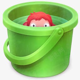 创意绿色水桶png免抠素材_新图网 https://ixintu.com 创意绿色水桶 手绘水桶 水桶