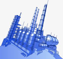 液化器蓝色石油建筑高清图片