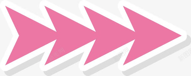 粉色向右进度箭头图标png_新图网 https://ixintu.com 向右箭头 矢量png 粉红色 粉色箭头 进度条 进度箭头