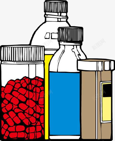 卡通药瓶png免抠素材_新图网 https://ixintu.com 医疗 药丸 药瓶 药瓶矢量