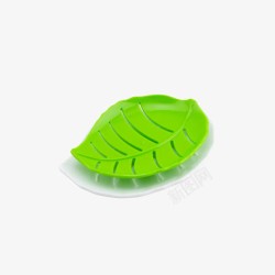 绿色肥皂盒叶子形双层沥水肥皂盒绿色高清图片