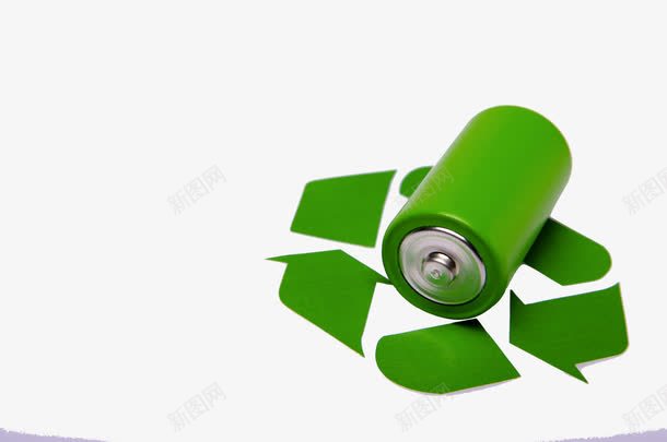 回收利用电池png免抠素材_新图网 https://ixintu.com 循环图案 环保 电池 绿色
