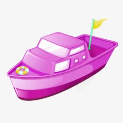 紫色质感小船素材
