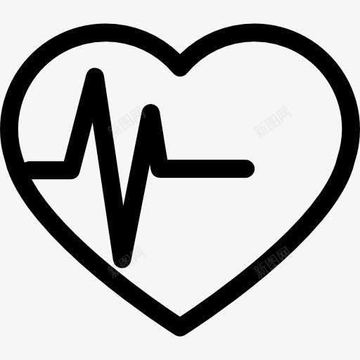 心的形状与节拍线图标png_新图网 https://ixintu.com 人的身体 形状 心 线 跳动 身体的一部分
