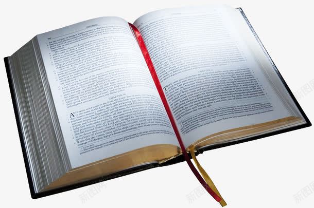 带红色夹带的圣经png免抠素材_新图网 https://ixintu.com 书籍素材 圣经素材 基督教素材 展开的书籍 红色夹带
