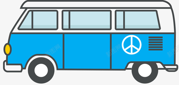 蓝色分段式巴士png免抠素材_新图网 https://ixintu.com 交通工具 伸缩 分段式 卡通巴士 小巴车 矢量巴士 蓝色