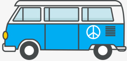 车图版式蓝色分段式巴士高清图片