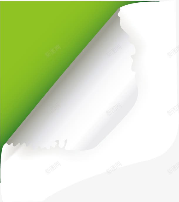 撕开的纸png免抠素材_新图网 https://ixintu.com 创意 撕开的纸 标签 立体 纸 绿色