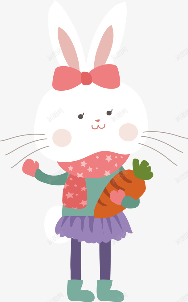 抱着胡萝卜的小白兔矢量图ai免抠素材_新图网 https://ixintu.com 冬天兔子 可爱兔子 小白兔 抱着萝卜 矢量png 胡萝卜 矢量图