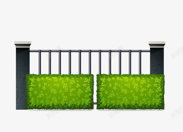 庭院围栏png免抠素材_新图网 https://ixintu.com 围栏 图案设计 矮围栏 绿色植被