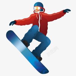 滑雪帅气滑雪运动员矢量图高清图片