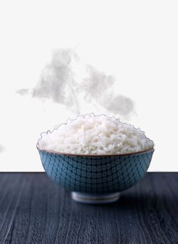 冒热气的白米饭素材