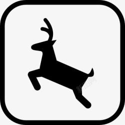 狩猎动物鹿的踪迹图标高清图片