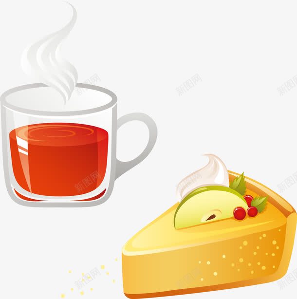 下午茶茶点矢量图ai免抠素材_新图网 https://ixintu.com 下午茶 橙色 茶 茶杯 蛋糕 矢量图