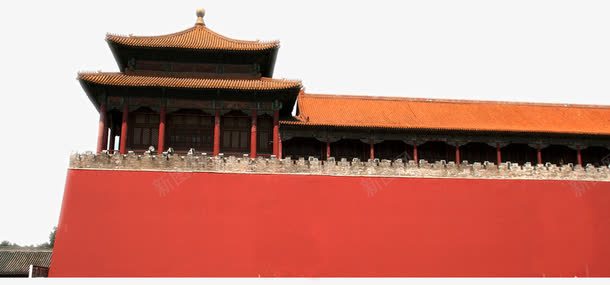 红色皇宫城墙宽屏png免抠素材_新图网 https://ixintu.com 城墙 皇宫 红色