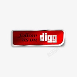 矩形小图标红色的矩形Digg按钮小图标高清图片