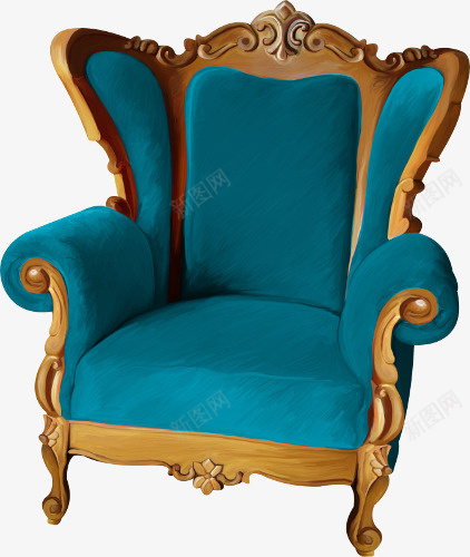 手绘蓝色天鹅绒欧式座椅png免抠素材_新图网 https://ixintu.com 天鹅绒 座椅 手绘 欧式 蓝色 西方