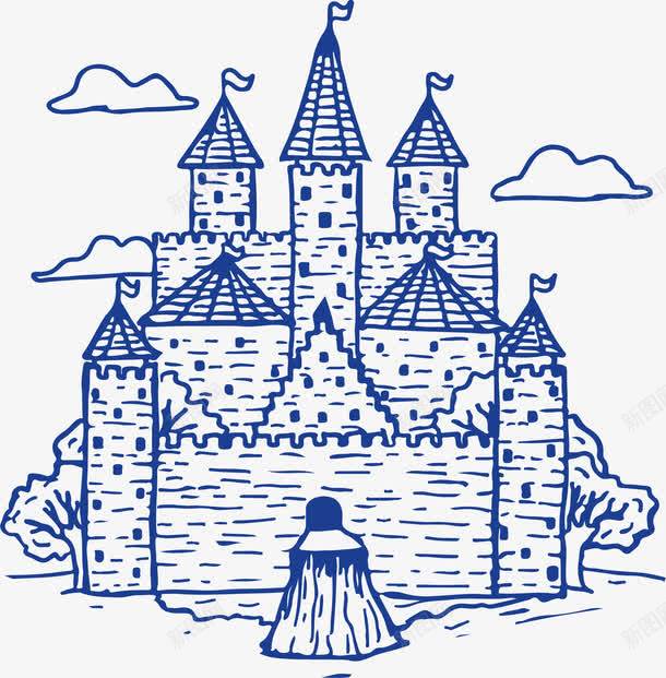 手绘童话城堡png免抠素材_新图网 https://ixintu.com 城堡 手绘城堡 沙堆城堡 矢量素材 通话城堡