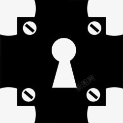 安全孔入一个十字架的形状图标高清图片