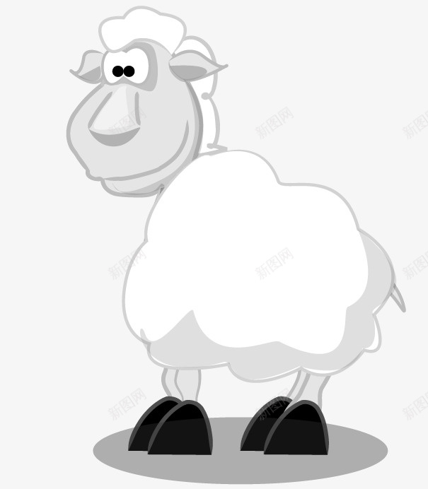 黑白简图绵羊png免抠素材_新图网 https://ixintu.com 图示 插图 简笔图 绵羊 羊 表示 黑白动物图